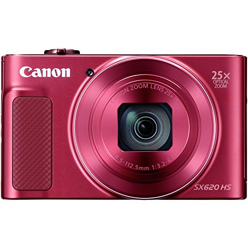 Canon PowerShot SX620 HS Digitalkamera (20,2 MP, 25-Fach optischer Zoom, 50-Fach ZoomPlus, 7,5cm (3 Zoll) Display, CMOS-Sensor; DIGIC4+, optischer Bildstabilisator, WLAN, NFC, HDMI) Kamera, rot