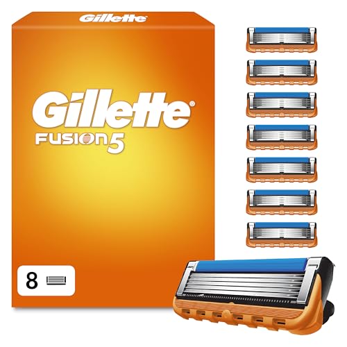 Gillette Fusion 5 Rasierklingen, 8 Ersatzklingen für Nassrasierer Herren mit 5-fach Klinge