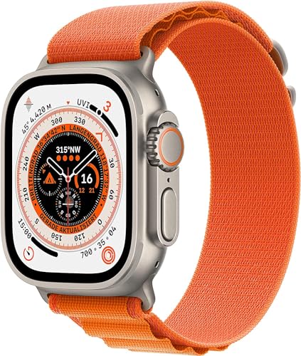 Apple Watch Ultra (GPS + Cellular mit 49mm) Titangehäuse mit Alpine Loop Orange - Small (Generalüberholt)