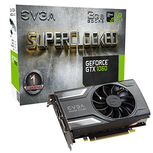EVGA GeForce GTX 1060 3GB SC GAMING, ACX 2.0 (Single Fan), 3GB GDDR5, DX12 OSD Support (PXOC) Grafikkarte 03G-P4-6162-KR