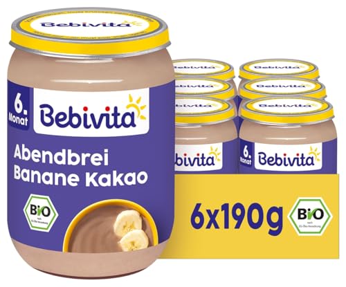 Bebivita Abendbrei Banane Kakao, 6er Pack (6x190g)
