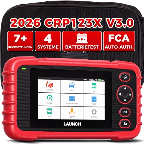LAUNCH CRP123X V3.0 64G Diagnosegerät Profi OBD2 Scanner für alle Autos & Marken - 4-System-Diagnose mit Reset: EPB DPF Öl-Service, SAS/BMS Batterietest VIN-Auslesen INKL LEBENSLANGEN