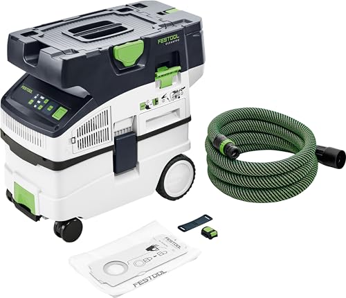 Festool Akku-Absaugmobil CTLC MIDI I-Basic CLEANTEC (mit Hauptfilter, SELFCLEAN Filtersack, Saugschlauch glatt Ø 27/32 x 3,5 m, Sauger-Fernbedienung)