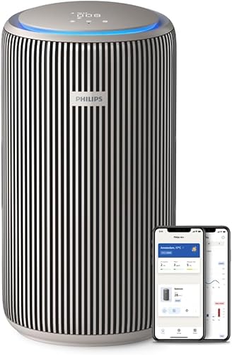 Philips PureProtect 3200 Serie: Intelligenter Luftreiniger, HEPA- und Aktivkohlefilter, CADR 500 m³/h für 130 m², besonders leise und energieeffizient, erfasst 99,97% Allergene (AC3210/12)