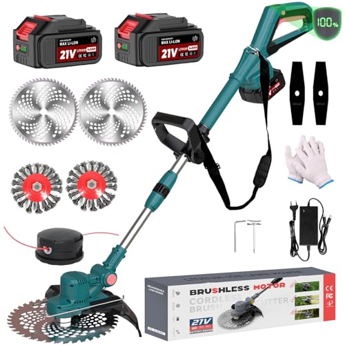 Hengriacly Rasentrimmer mit Akku 21V, Akku Rasentrimmer für Makita Akkus