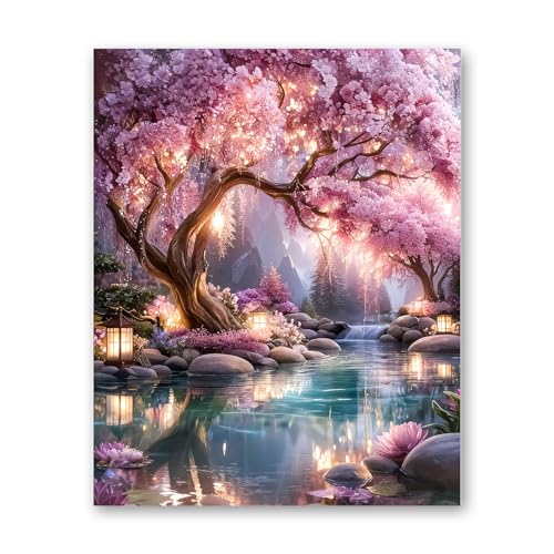 WEMEON Malen Nach Zahlen Erwachsene(40X50cm)- Baum Des Lebens Malen nach Zahlen, Malen Nach Zahlen Kit mit 3 Pinseln, Acrylfarben Handgemalt Ölgemälde Leinwand für Home Decor