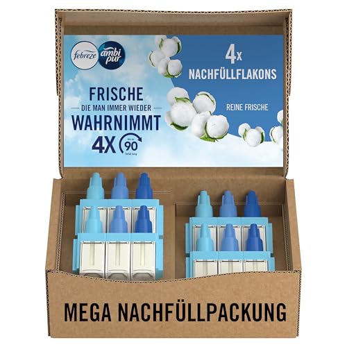 Febreze 3Volution Duftstecker 4x Nachfüllflakons Reine Frische, 3 Abwechselnde Düfte Zum Bekämpfen Von Gerüchen