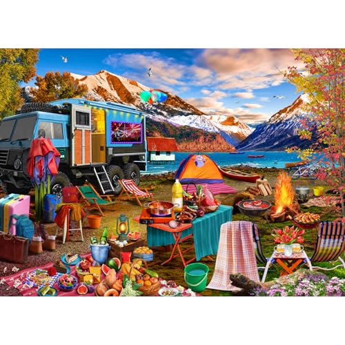 HUADADA Puzzle 1000 Teile Erwachsene,Interaktive Spiele Puzzle 1000 Teile Geschenk,Thema: Outdoor-Camping
