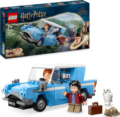 LEGO Harry Potter Fliegender Ford Anglia, baubares Spielzeug-Auto für Kinder, Geschenk für Jungs, Mädchen und alle Fans ab 7 Jahren, Set mit 2 Mini-Figuren inkl. Ron Weasley für Rollenspiele 76424