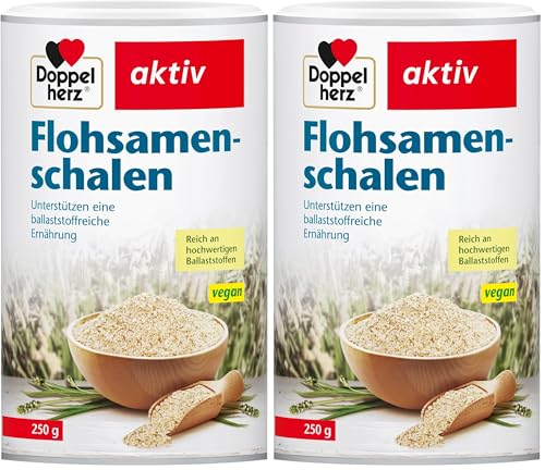 Doppelherz Flohsamenschalen - Zur Unterstützung einer ballaststoffreichen und gesunden Ernährung - geschmacksneutral - 250 g (Packung mit 2)