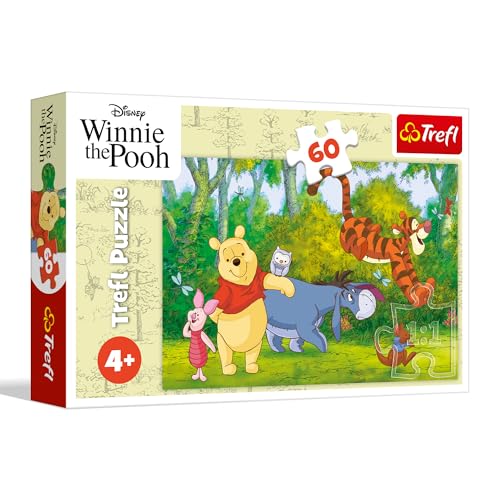 Trefl – Winnie Puuh, Leckerer Honig – 60-teiliges Puzzle – Buntes Puzzle mit Märchenfiguren, Spaß für Kinder ab 4 Jahren