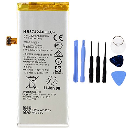 Generico Akku mit hoher Kapazität 2200 mAh, kompatibel mit Huawei P8 Lite HB3742A0EZC+ mit Werkzeug-Set