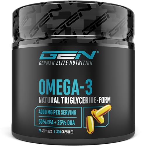 GEN GERMAN ELITE NUTRITION Omega 3 – 300 Kapseln – hochdosiert 4000 mg