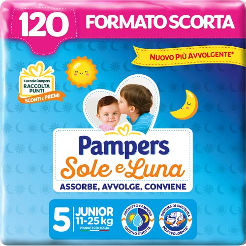 Pampers Sonne und Mond Windeln, Unisex, Junior, Größe 5 (11-25 kg), 120 Windeln