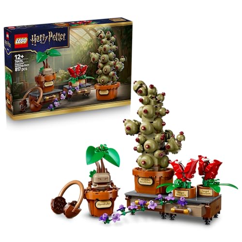 LEGO Harry Potter Schloss Hogwarts: Kräuterkunde-Pflanzen - interaktives Spielzeug - künstliche Topfpflanzen mit Blumen - DIY Deko - Geschenk für Mädchen, Jungen & Teenager-Fans ab 12 Jahren - 76474