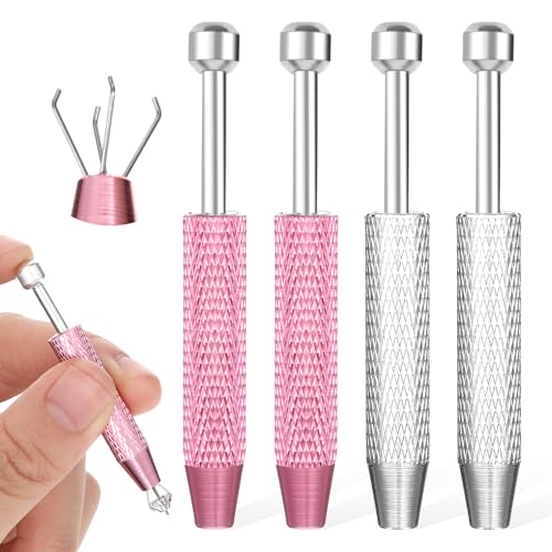 4 Stück Piercing Kugel Aufdreher Edelstahl Pinzette Mit 4 Zinken Piercing Zange Piercing Assistant Pen Catcher Schmuck Greifer Edelsteine Für Diamant Perlen Elektronische Komponenten