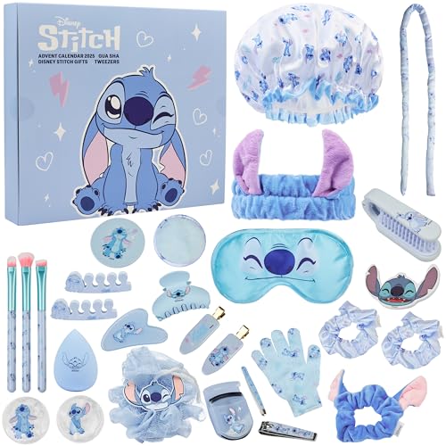 Get Trend Disney Stitch Adventskalender 2025 mit Accessoires, Beauty Produkte, Weihnachtskalender Geschenke für Frauen & Teenager Mädchen (Blau Stitch)