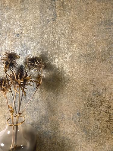 Newroom Tapete Gold Vinyl Betonoptik - Industrial Glamour Metallic Glanz für Wohnzimmer Schlafzimmer