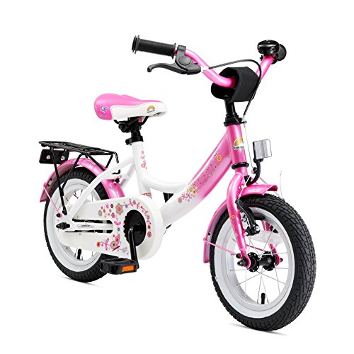 BIKESTAR Kinderfahrrad für Mädchen ab 3-4 Jahre | 12 Zoll Kinderrad Classic | Fahrrad für Kinder Pink & Weiß | Risikofrei Testen
