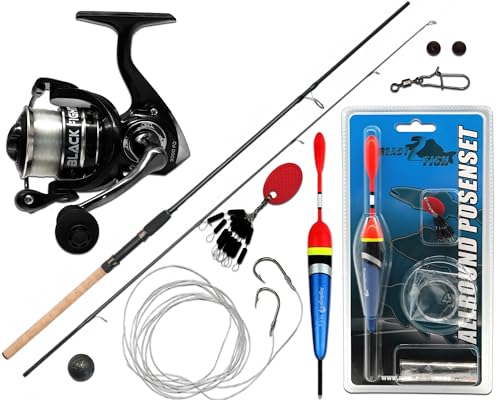 Angel-Berger Steck Angelset Rute Rolle mit Zubehör (Angelset Allround)