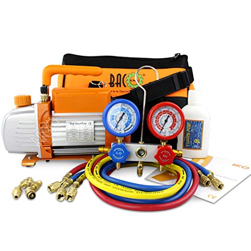 BACOENG Vakuumpumpe Klimaanlage Set für HVAC/AC Kältemittelaufladung, Klimaanlage Befüllen Manifold Gauge Set Ideal für R410A R407C