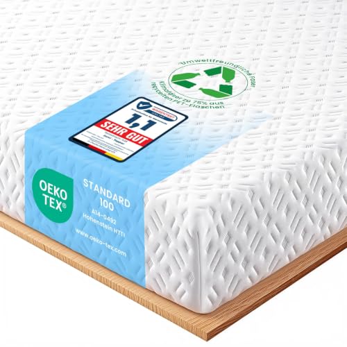 Topper 180x200cm,8cm Höhe H4/H5 Doppel-Härtegrad Matratzentopper,Öko-TEX Zertifiziert mit weicher Gel Memory Atmungsaktiv und Waschbar, rutschfest für Boxspringbett und Schlafsofa
