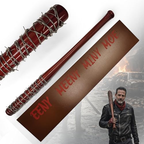 Swords and more The Walking Dead - Negan's Baseballschläger Lucille, 81 cm, Baseballschläger Lucille aus Holz mit Stacheldraht aus Metall & Wandhalterung für TWD-Fans, Sammler & als Geschenk