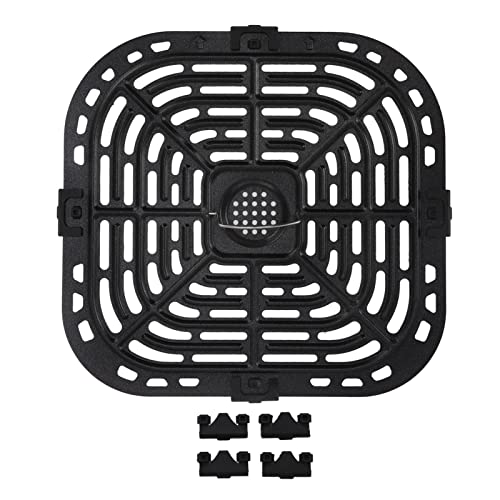 Glomora Air Fryer Ersatz Tablett, Edelstahl Grillpfanne Für Heißluftfritteusen,Air Fryer-Backmatte, Kompatibles Zubehör Für Heißluftfritteusen 9.4in Geschirrspüler Safe