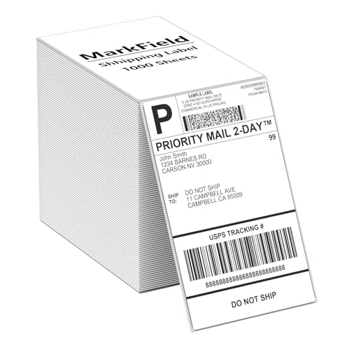MarkField Versandaufkleber 4×6 DHL Etiketten (1000 Stück 102 x 152mm), Extra Große Thermopapier Versandetiketten, Kompatibel mit Etikettendrucker MUNBYN Phomemo Rollo Zebra Polono JADENS