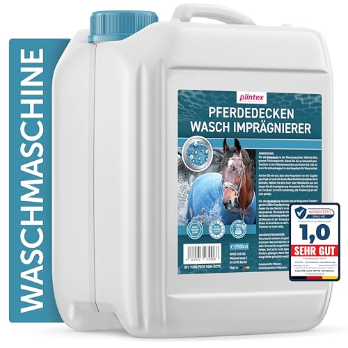 PLINTEX® Pferdedecken Wash-In Imprägnierung 2500ml dermatologisch getestet & atmungsaktiv - Nano Membran Pferdedecke Imprägnierwaschmittel - Pferd-Decken Imprägnier-Waschmittel