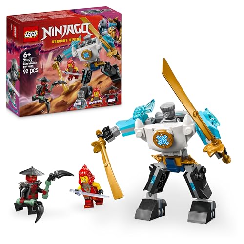LEGO NINJAGO Zanes Action-Mech - Ninja Spielzeug mit 3 Minifiguren für Rollenspiele - kleines BAU- und Spielset für Kinder - Geschenkidee für Jungen und Mädchen ab 6 Jahren 71827