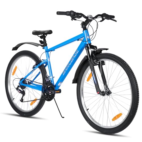 HILAND Agave 26 Zoll Mountainbike, Vorder- und Hinterrad-V-Bremse, Herren und Damen Fahrrad mit 18-Gang, Hochfester Stahlrahmen, Mountainbike für Erwachsene, Blau