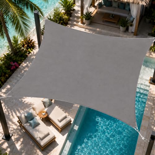 Utopia Home Sonnensegel 300 x 400 cm Wasserdicht- Rechteckig für Garten, Terrasse & Balkon, Sonnensegel UV Schutz, Robustes Atmungsaktives Sonnenschutz Segel mit Verstärkten Ecken, Grau