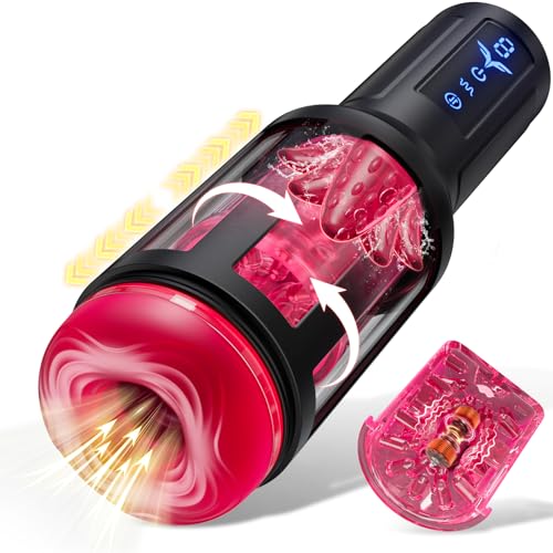 4 IN 1 Elektrischer Masturbator Masturbieren für Männer 9 Teleskop-Rotationsfunktion & 9 Vibrationsmodi Penis Sex Spielzeug für die Männer Zungenleck Blowjob Taschenmuschi Masturbatoren Pussy Sex Toys