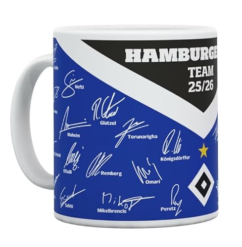 Hamburger SV HSV Tasse Becher Kaffeetasse Signature Unterschriften Autogramme ** Team 2025/2026 **