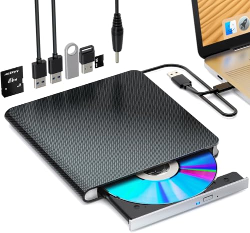 Externes Blu-ray Laufwerk Blu-ray Laufwerk BD/DVD Player Lesen/Schreiben Tragbares Blu-ray Laufwerk USB 3.0 und Typ-C BD DVD Recorder Ultra High Definition Blu-ray Recorder für Windows 7/8/10/11/MacOS