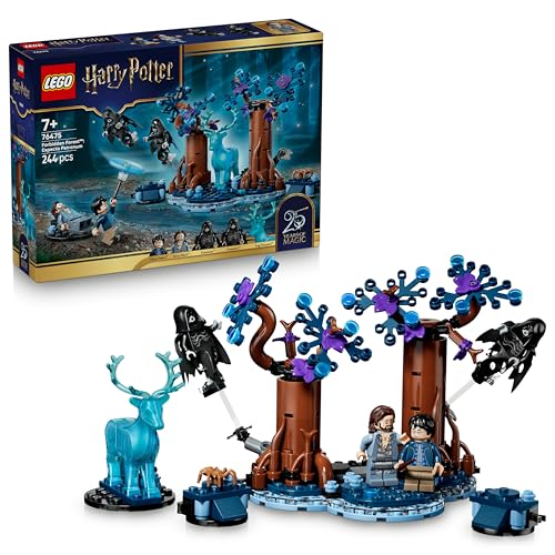 LEGO Harry Potter Verbotener Wald: Expecto Patronum Spielzeug - Modell mit 2 Dementoren, Hirsch und 2 Minifiguren inkl. Sirius Black - Geschenk für Mädchen, Jungen & Fans ab 7 Jahren - 76475