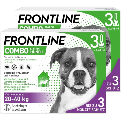 FRONTLINE Combo Hund L gegen Zecken, Flöhe & Haarlinge (20 bis 40 kg)