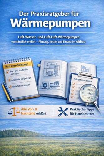 Die Wärmepumpe verstehen – richtig auswählen, sicher entscheiden: Der Praxisratgeber für Luft–Wasser- und Luft–Luft-Wärmepumpen Für Hausbesitzer und Sanierer (Praxisratgeber Wärmepumpen, Band 1)