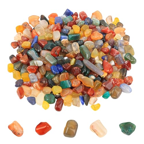 900g Edelsteine für Kinder, Bunte Trommelsteine, Halbedelsteine, 13-17 mm Muggelsteine, Bunte Steine Glückssteine für Edelsteinspiel Schatzsuche Gärten Blumentöpfe Dekoration(quadratisch)