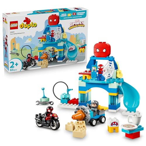LEGO DUPLO | Marvel Team Spideys Hauptquartier - Lernspielzeug zur Förderung der Motorik - Kleinkinder Montessori Set - Geschenk für Jungen ab 2 Jahre & Fans von Spidey & seinen Super-Freunden - 10464