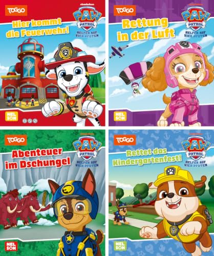 Nelson Mini-Bücher: 4er PAW Patrol 33-36: Vier Geschichten ab 3 Jahren mit Chase, Marshall, Skye, Rubble zum Vorlesen