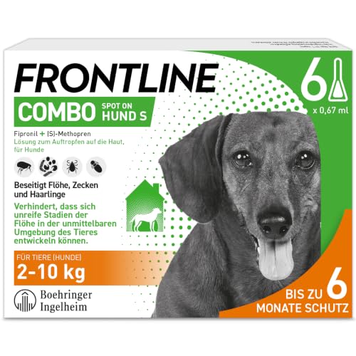 FRONTLINE Combo Hund S gegen Zecken, Flöhe & Haarlinge (2 bis 10 kg)