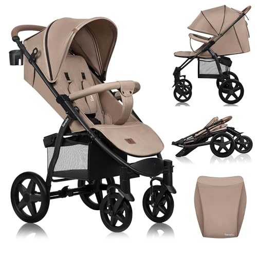 LIONELO Annet Buggy bis 22 kg mit Liegefunktion, Kinderwagen klein zusammenklappbar mit Zubehör, Eva-Schaum-Räder, Moskitonetz, Fußdecke Getränkehalter, Korb
