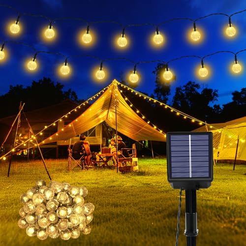 Lichterkette Außen Solar Wetterfest, 60 LED Warmweiß 3M + 10,2M 8 Modi IP65 Outdoor Solarlichterkette aussen Wetterfeste Lampions für Balkon Terrassen Garten Bäume Weihnachtsdekoration Festival Deko