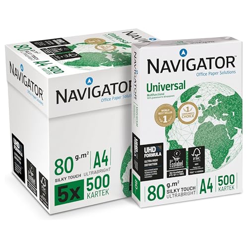 Navigator Universal Kopierpapier 80g/m² A4, weiß, Karton zu 2.500 Blatt (5x500 Blatt)