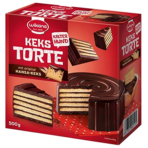 Wikana Kekstorte Kalter Hund 500 g – Original Schoko-Kuchenklassiker | Nostalgischer Dessertgenuss ohne Backen | Ostprodukte Kultgebäck für Kaffeezeit & Familie