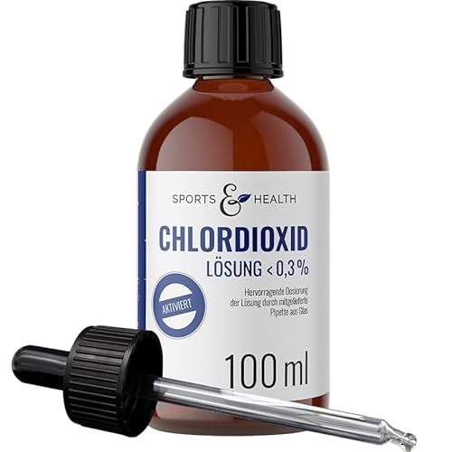 Chlordioxid 0,3% Lösung – CDs - CDL – Extra hochwertige Glas Pipette - Chlorine Dioxide Solution – 100 ml Braunglasflasche – Made in Germany (100 ml) - Trinkwasserdesinfektion