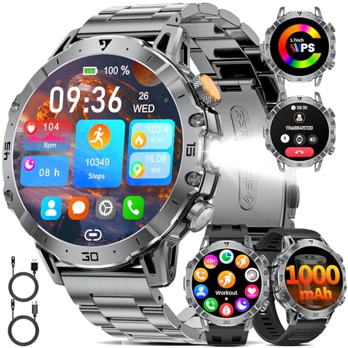 LIGE Military Smartwatch Herren 1000 mAh 1,7