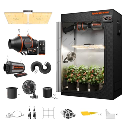 Spider Farmer 60x120x180cm SF2000 Growzelt Komplett Set mit GGS Controller